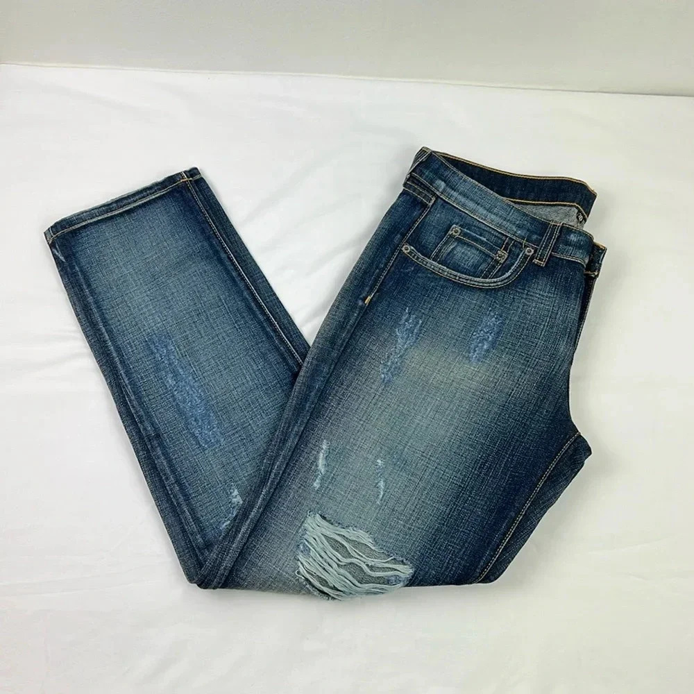 Carmar New Women’s 26 Mid Rise Non-stretch Distressed‎ Faded Jean